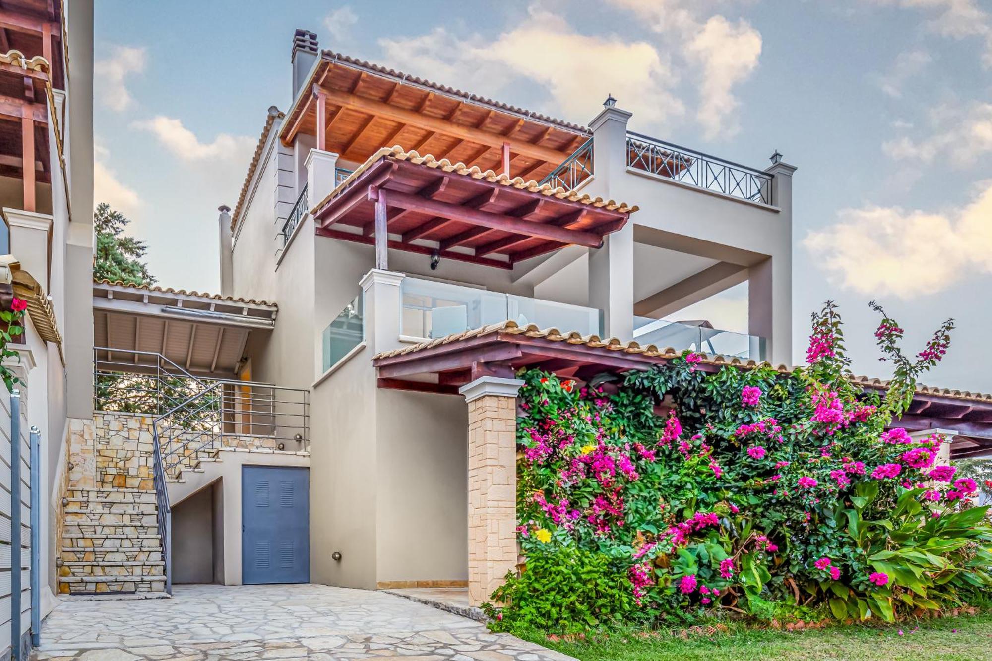 Villa Olivia Corfu - Amazing Sea-View 3 Bedroom Villa With A Pool Gazátika Exteriör bild